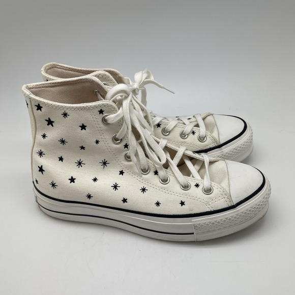 Converse Sneakers Womens 8 Chuck Taylor Crystal Stars Platform Hi A03724C Shoes - Picture 3 of 11